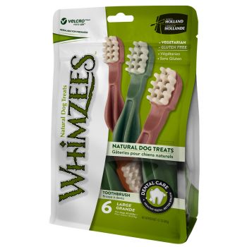WHIMZEES Large Toothbrush Star Dog Treat - 6 Pack
