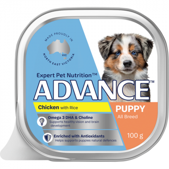 ADVANCE Chicken With Rice Wet Puppy Food 100g - 12 Pack