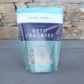 Paleo Pure Keto Crackers Hemp & Chilli 140G