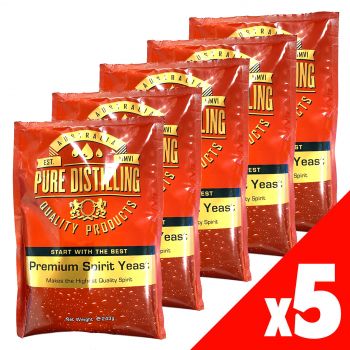 PURE DISTILLING Premium Spirit Yeast - 5 PACK