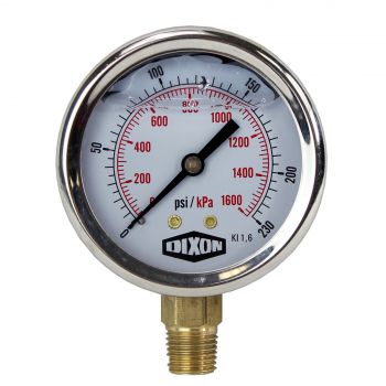 Water and Air Pressure Gauge New 1/4&quot; Brass BSPT Thread 0 - 230psi/1600kpa