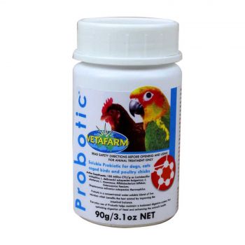 Vetafarm Probiotic for Caged Birds Poultry Chicks Dogs & Cats 90g (3.1oz net)